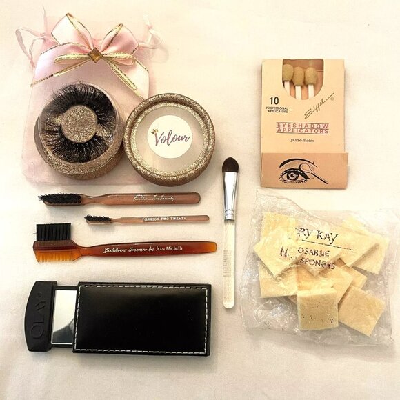 14 +Mix lot of Makeup Cosmetics Fake Eyelashes Mirror Eyebrow Pencil Applicators - Picture 3 of 14